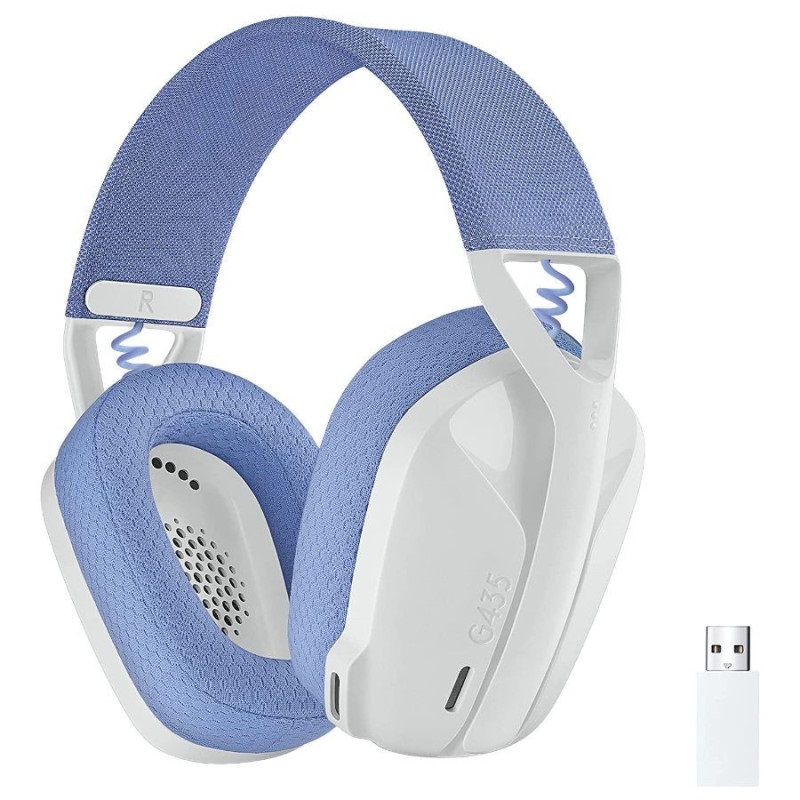 AURICULAR GAMER WIRELESS LOGITECH G435 BLANCO Y CELESTE