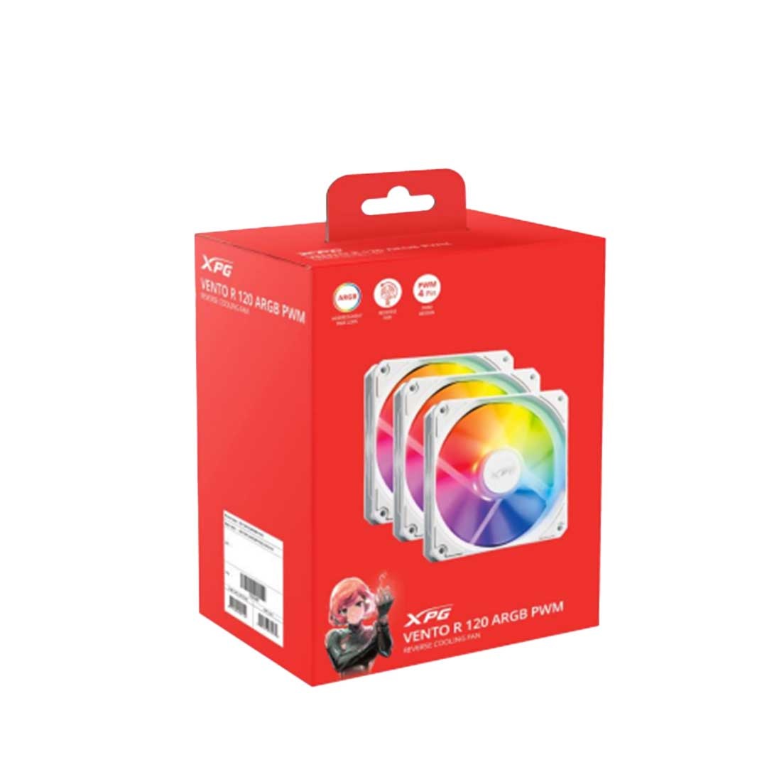 FAN XPG VENTO 120 PACK X3 BLANCO ARGB