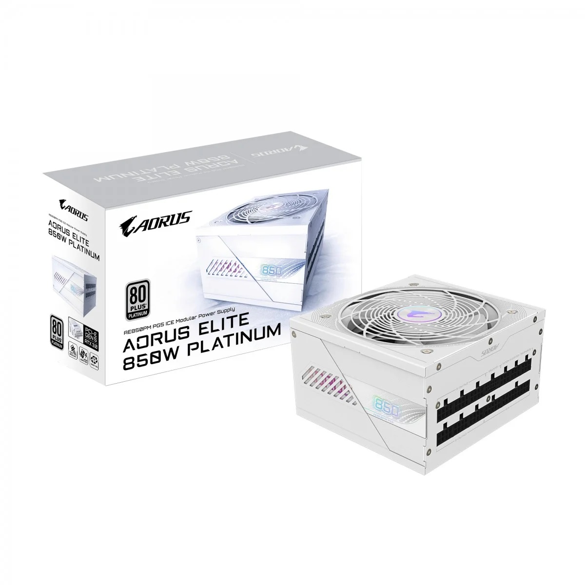 FUENTE GIGABYTE AORUS MODULAR ELITE 850W 80PLUS PLATINUM PG5 BLANCA