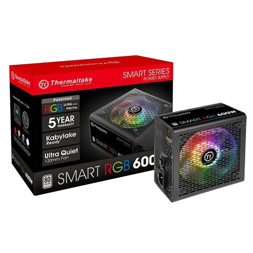 FUENTE THERMALTAKE SMART 600W 80PLUS WHITE RGB