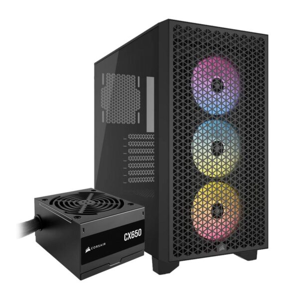 Gabinete Corsair 3000D Airflow RGB+Fuente CX650W Bronze