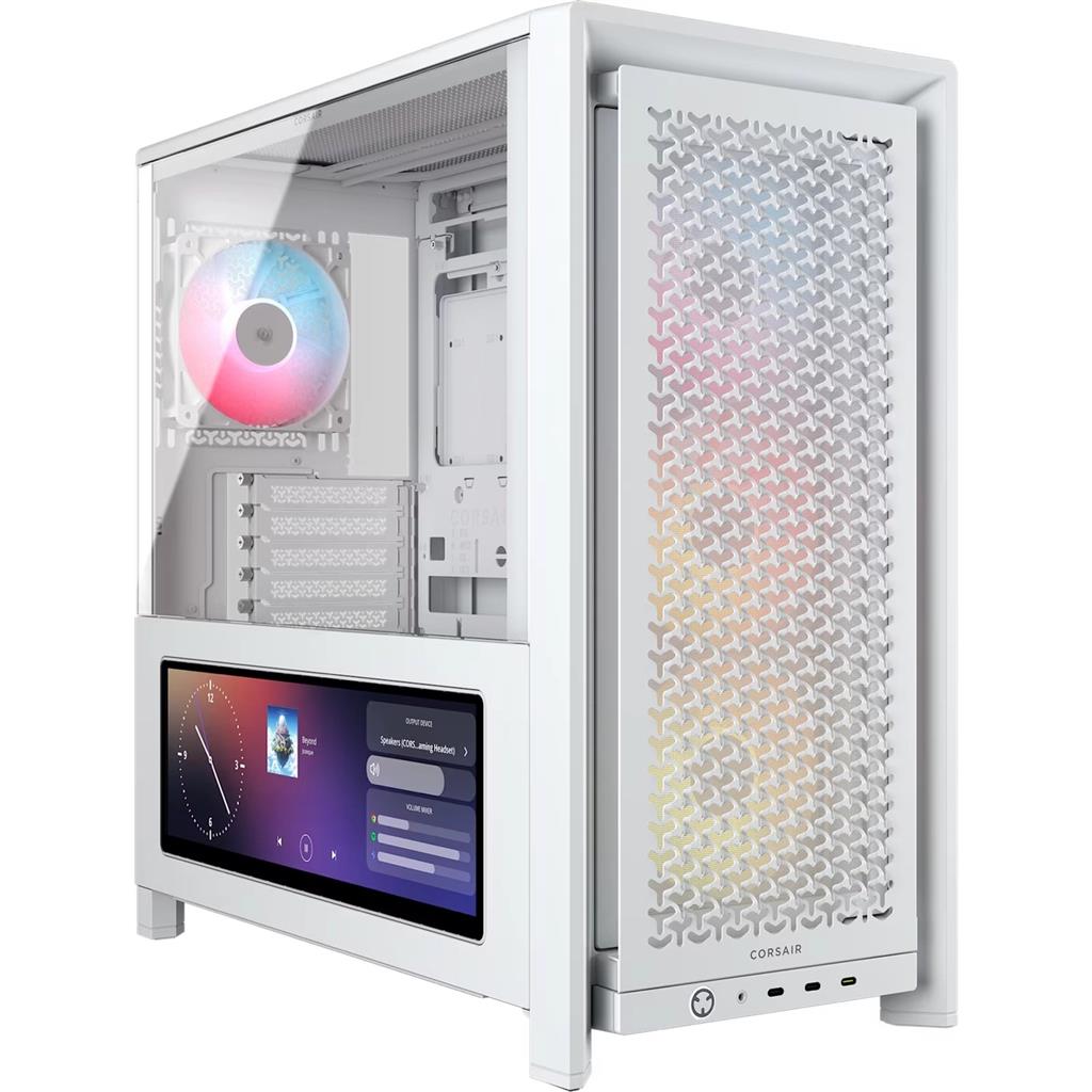 GABINETE CORSAIR FRAME 4000D LCD RS BLANCO ARGB FX4