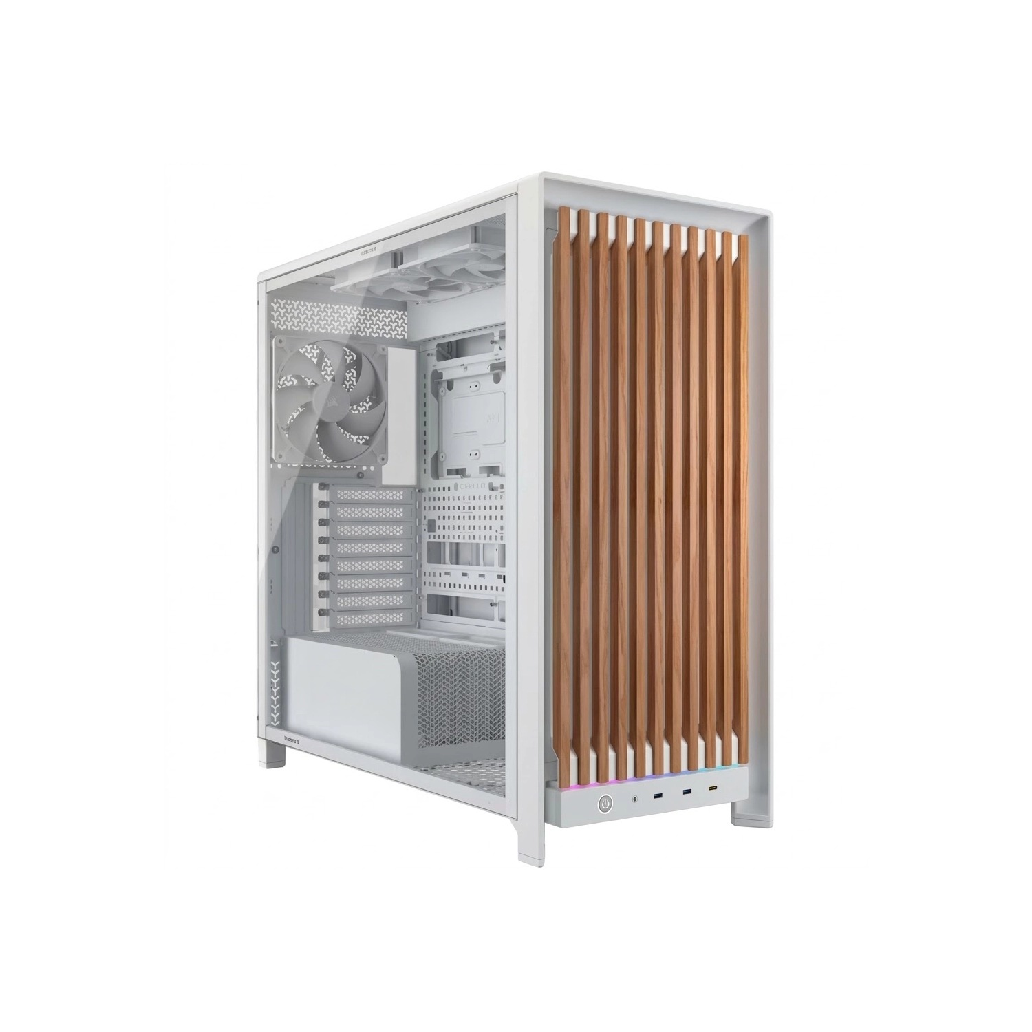 Gabinete Corsair Frame 4000D Rs Wood Blanco