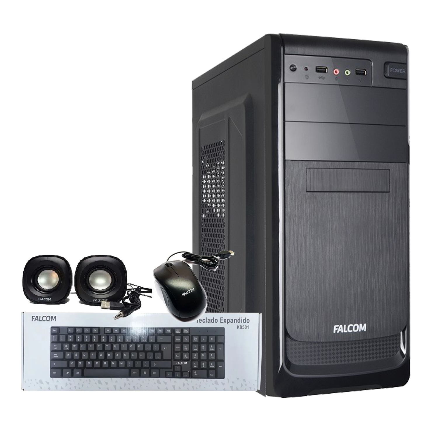 GABINETE KIT FALCOM CM-6816 +FUENTE 500W TEC+MOU