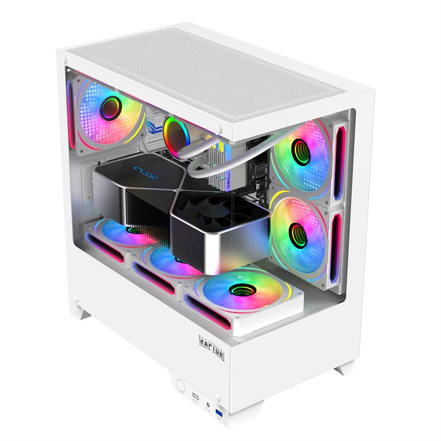 GABINETE RAPTOR THUNDER STRIKE BLANCO RGB FX1