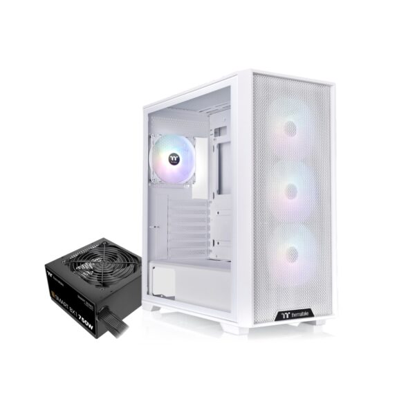Gabinete Thermaltake H390 Blanco ARGB fx4 + 750W Bronze