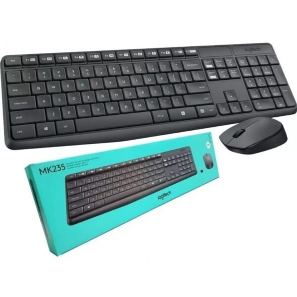 Kit Teclado Y Mouse Wireless Logitech MK235 Gris