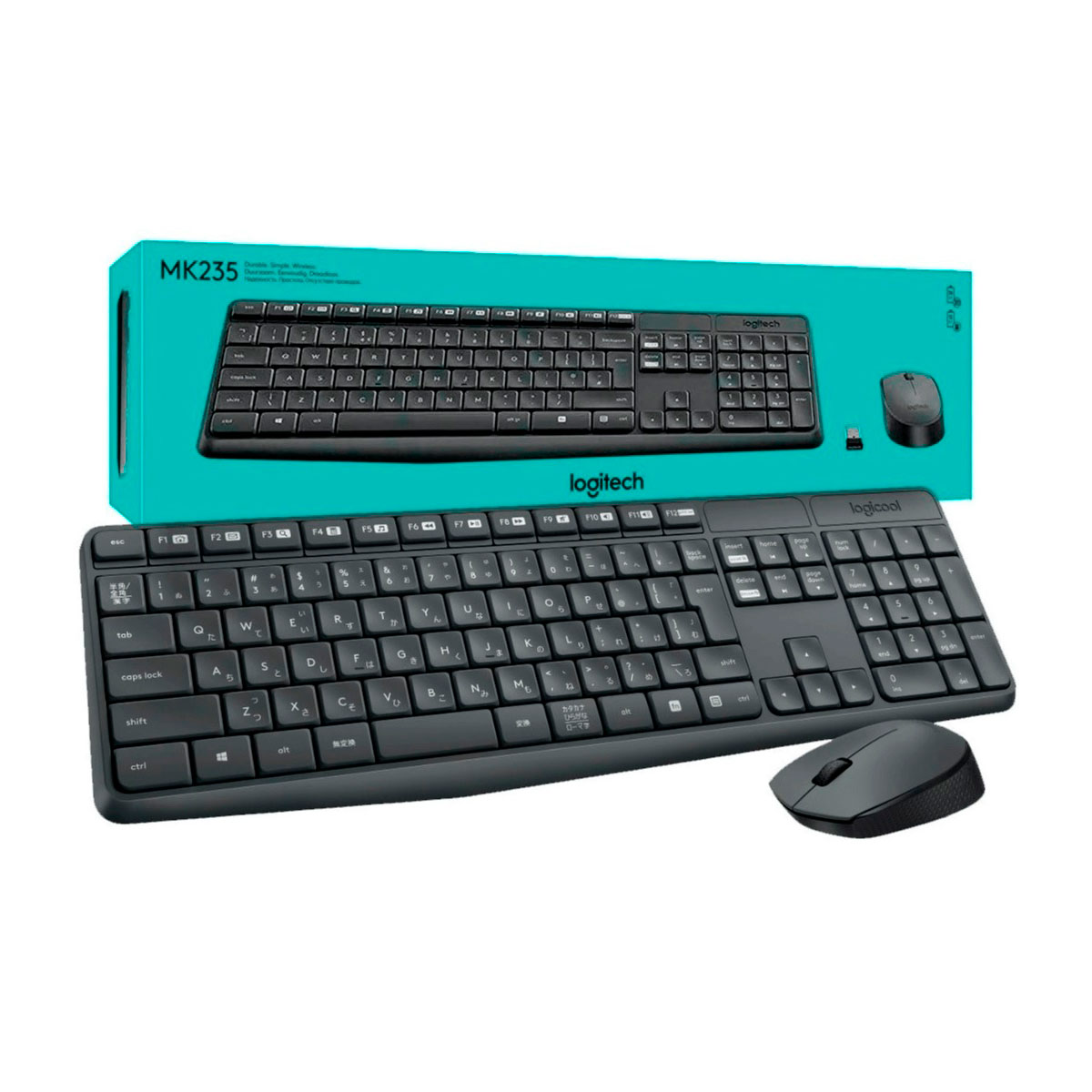 KIT TECLADO Y MOUSE WIRELESS LOGITECH MK235 GRIS