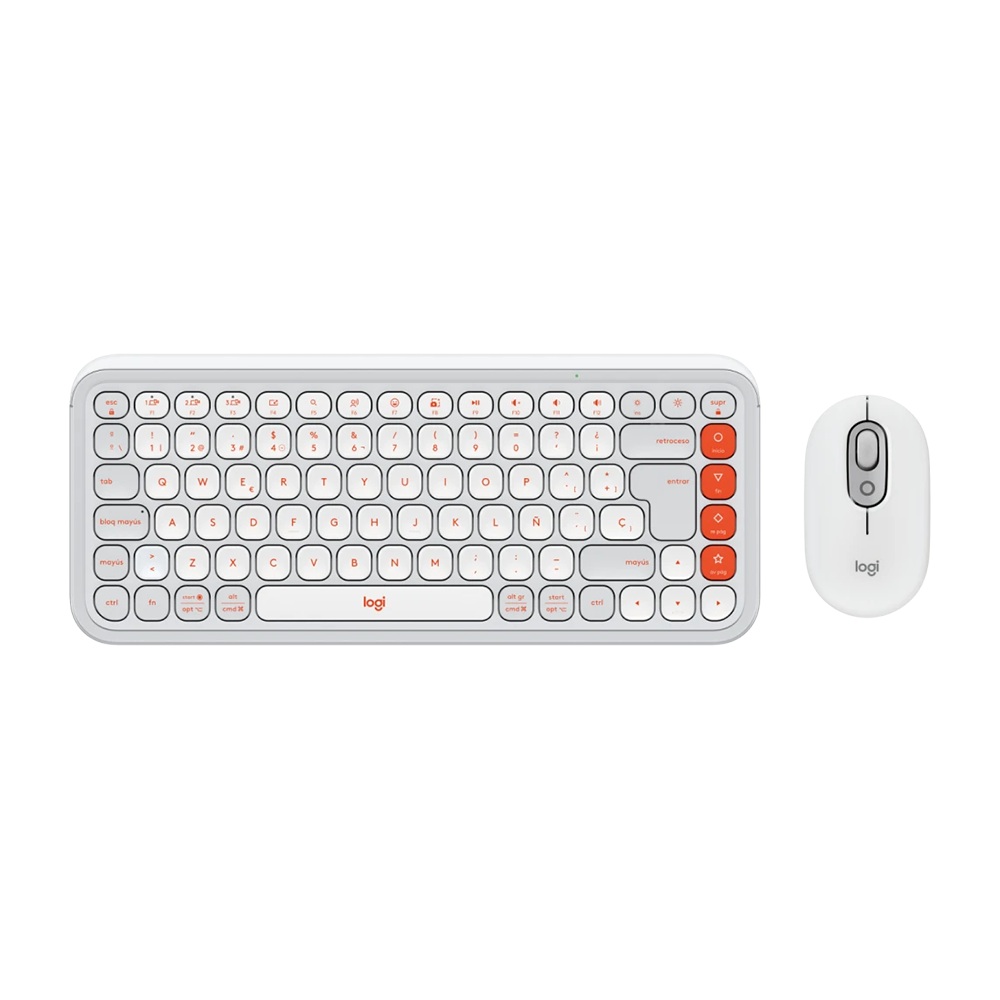KIT TECLADO Y MOUSE WIRELESS LOGITECH POP ICON BLANCO