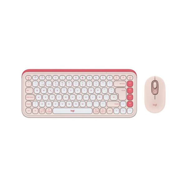Kit Teclado Y Mouse Wireless Logitech Pop Icon Rosa