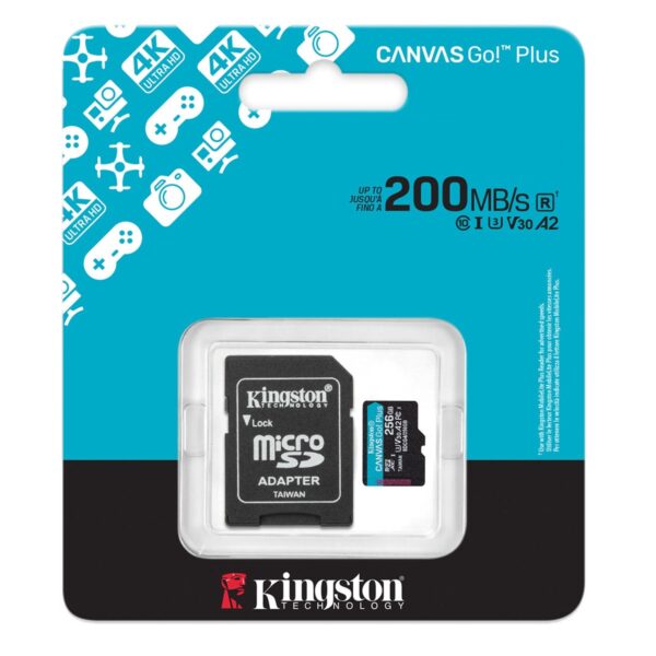 MicroSD Kingston Canvas Go Plus G4 256GB