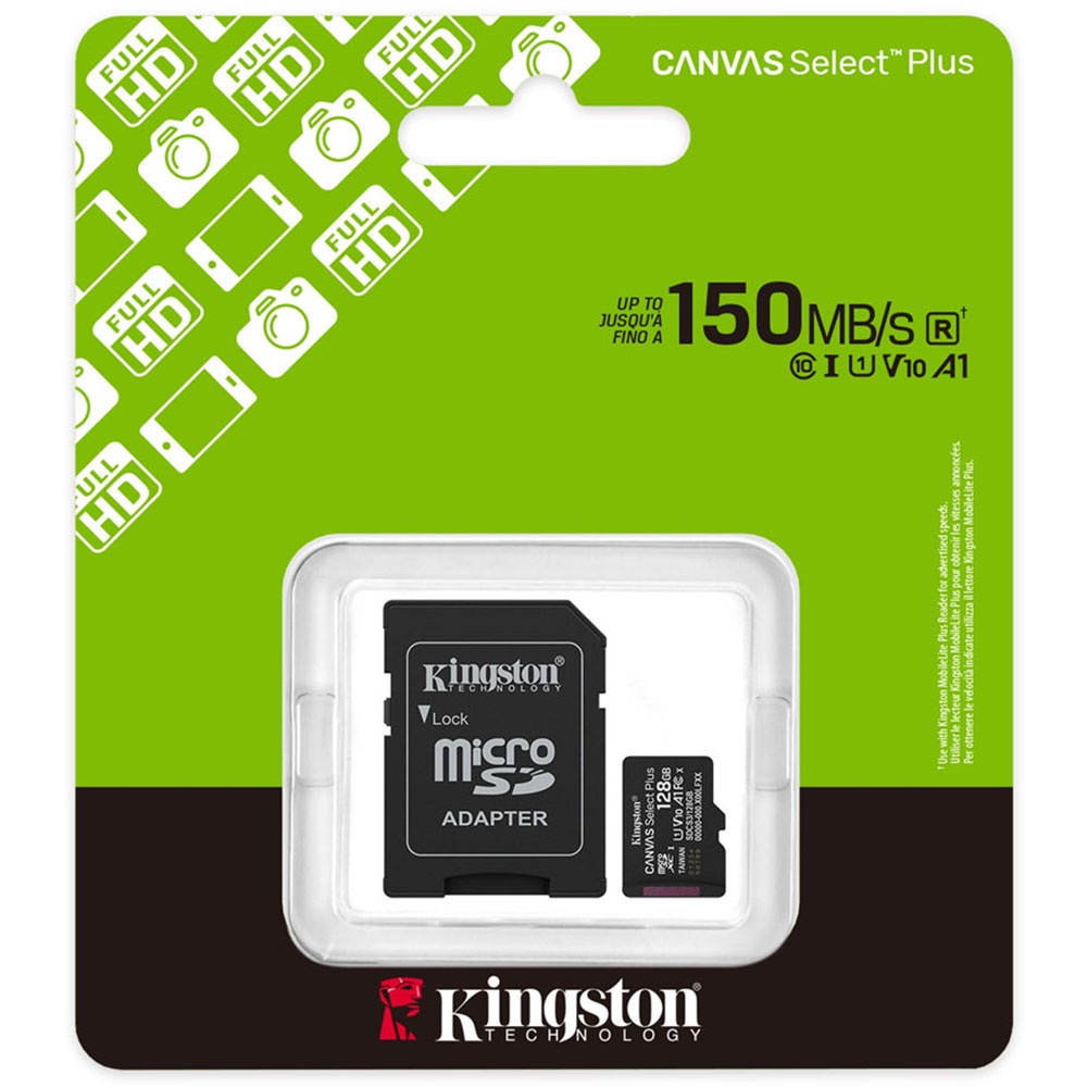 MICROSD KINGSTON CANVAS SELECT PLUS C10 128GB G3