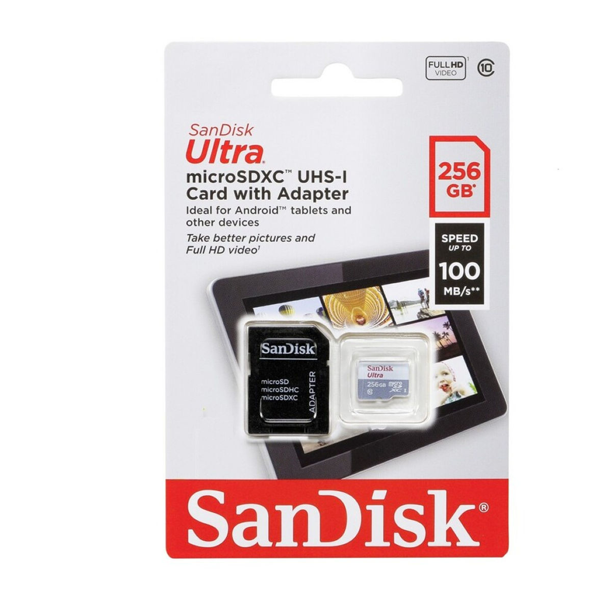 MICROSD SANDISK ULTRA LITE 256GB C10-U1 CON ADAPTADOR