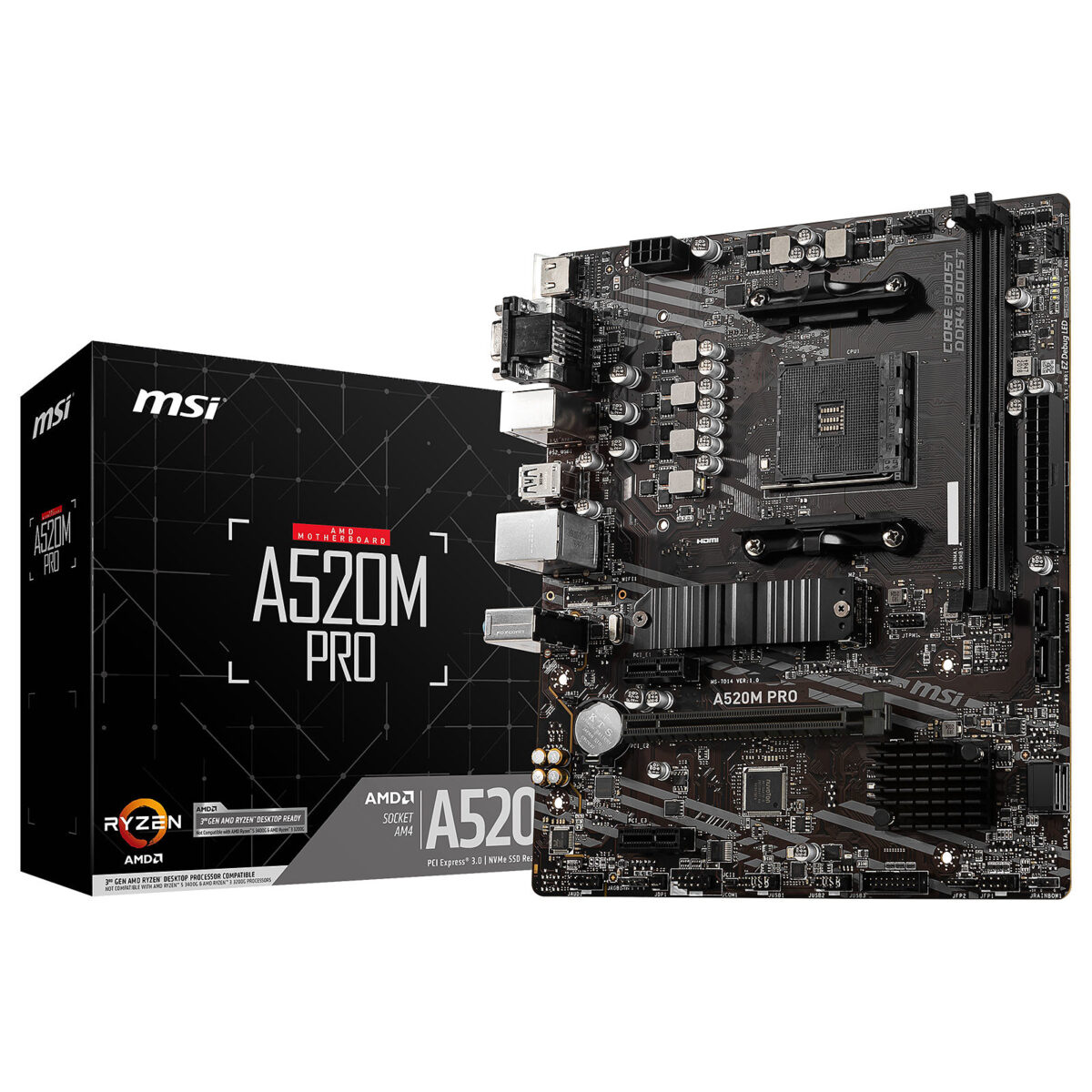 MOTHERBOARD AM4 MSI A520M-A PRO D4