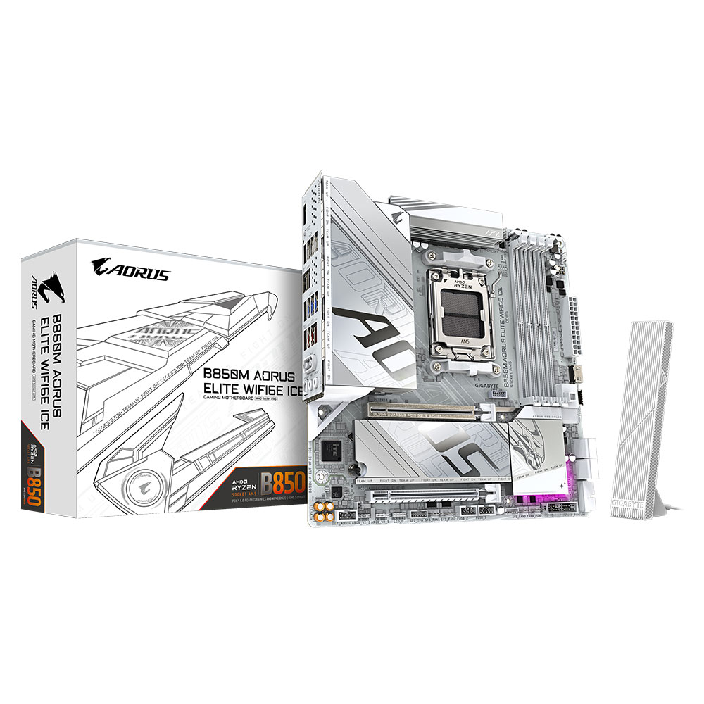 MOTHERBOARD AM5 GIGABYTE AORUS B850M ELITE WIFI 6E BLANCO