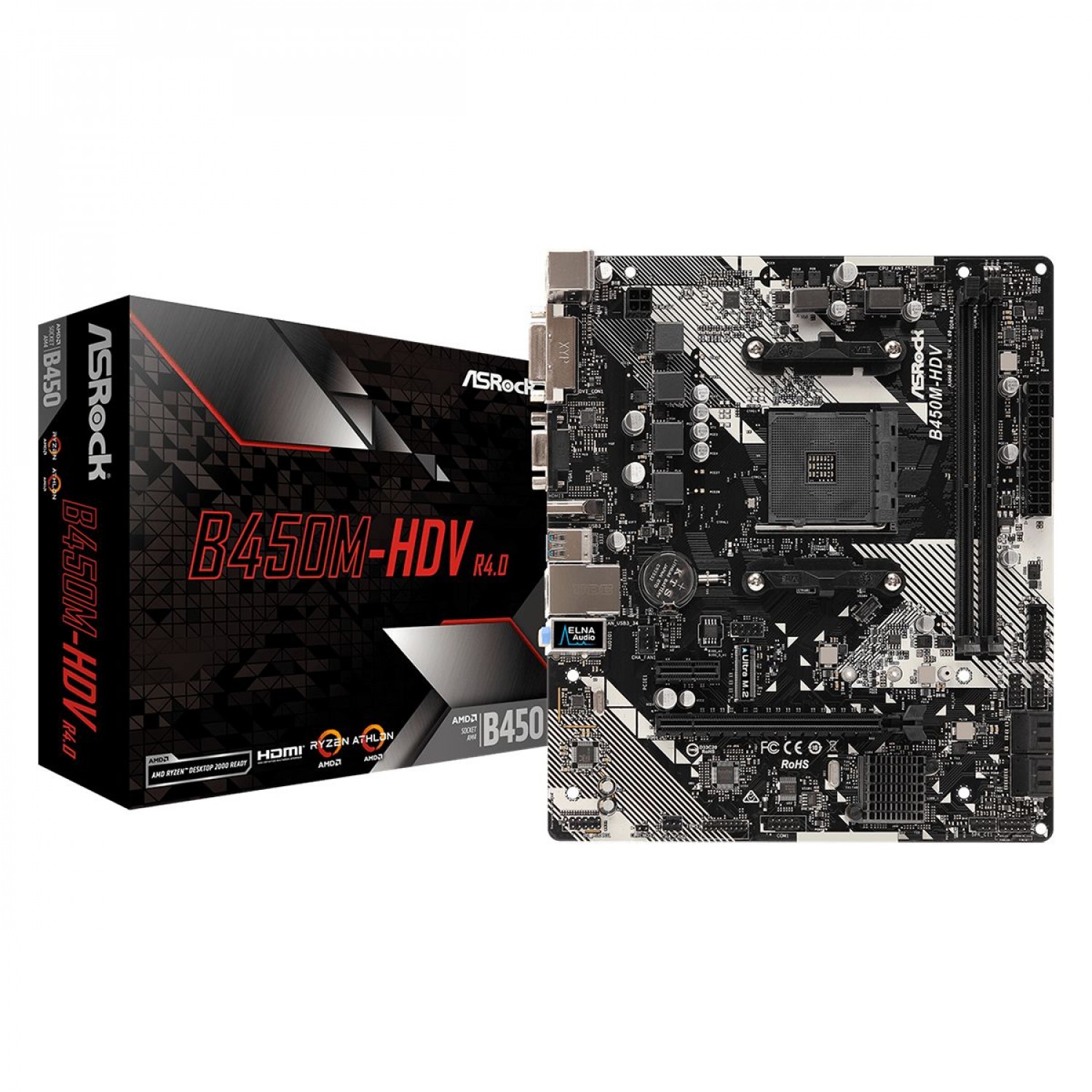 MOTHERBOARD AM4 ASROCK B450M-HDV 4.0