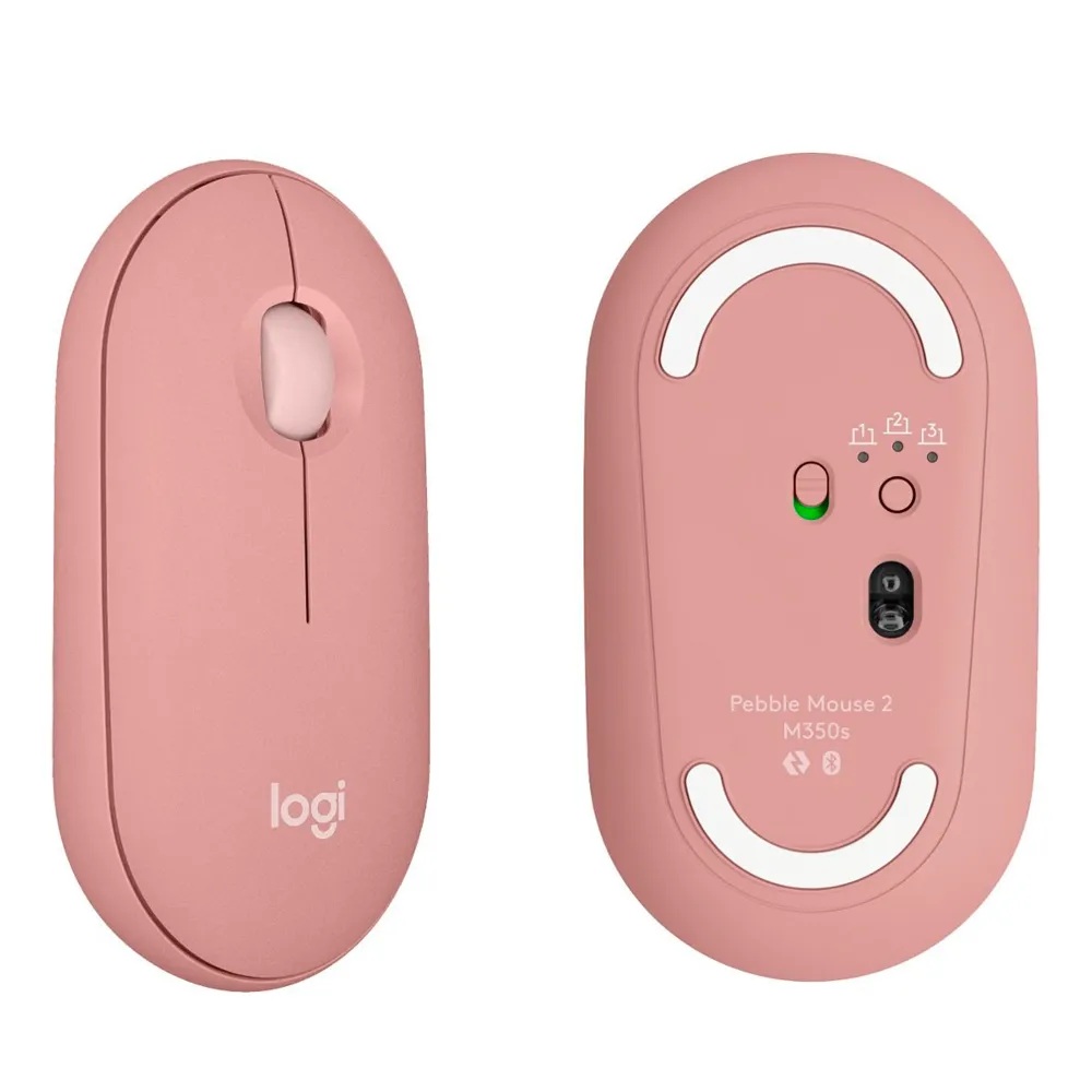 MOUSE WIRELESS LOGITECH M350S PEBBLE 2 ROSA