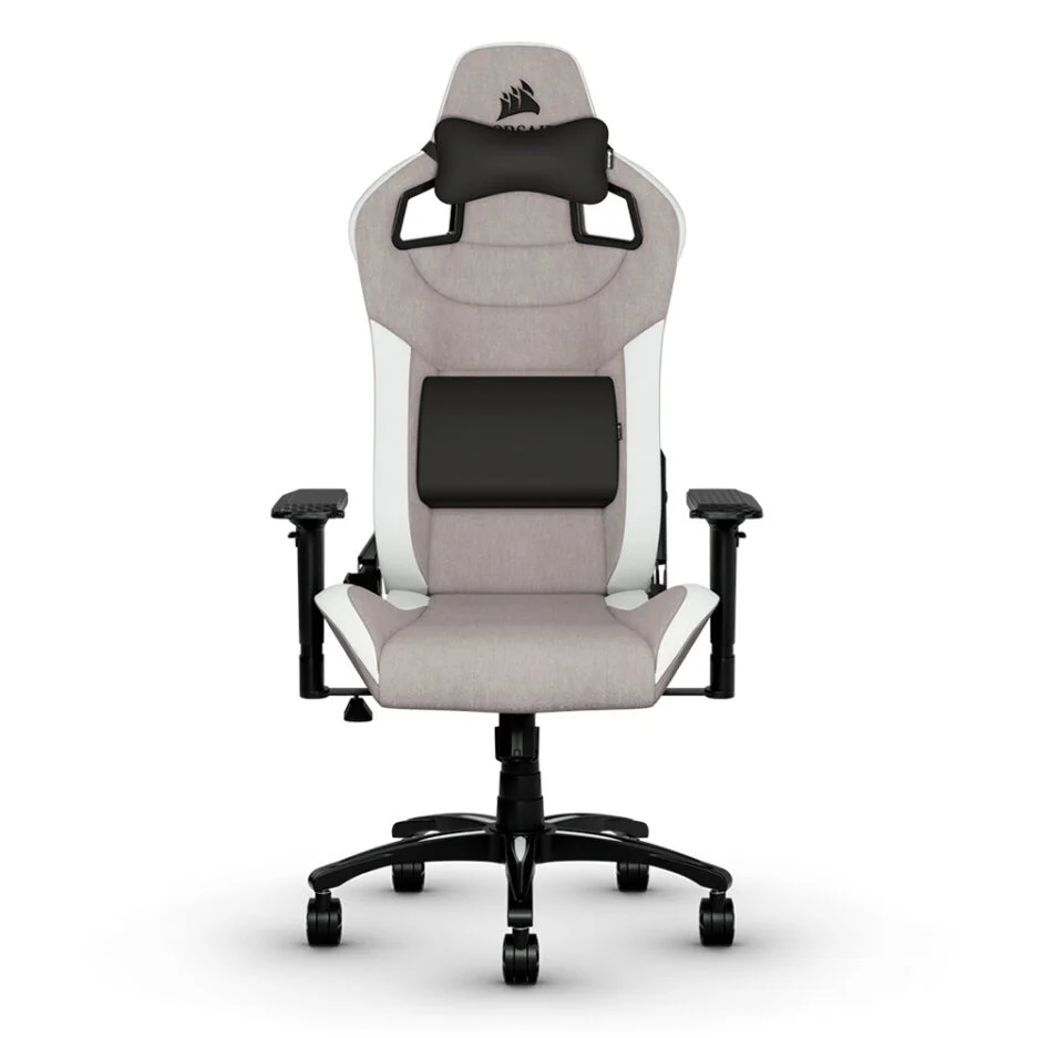 SILLA GAMER CORSAIR T3 RUSH (2023) TELA GRIS/BLANCA