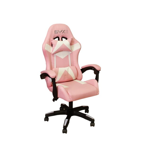 Silla Gamer Syx GC-S02 Rosa y Blanco