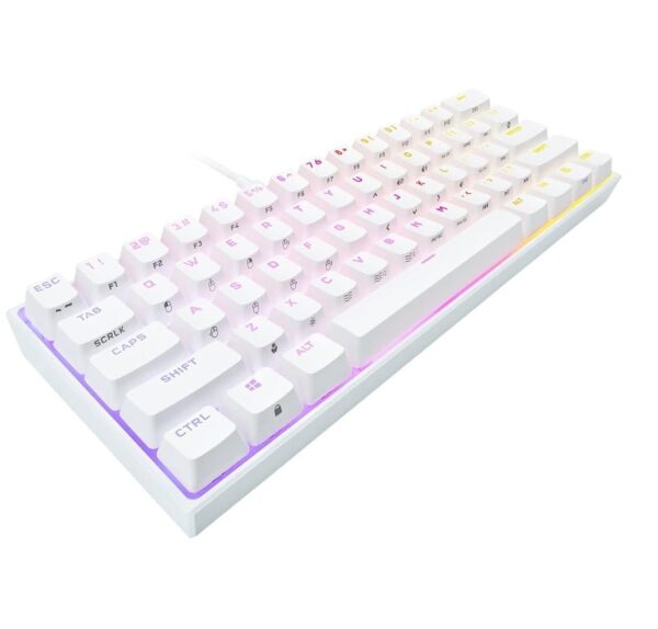Teclado Mecanico Corsair K65 Mini 60% (Cherry MX Speed) Blanco RGB