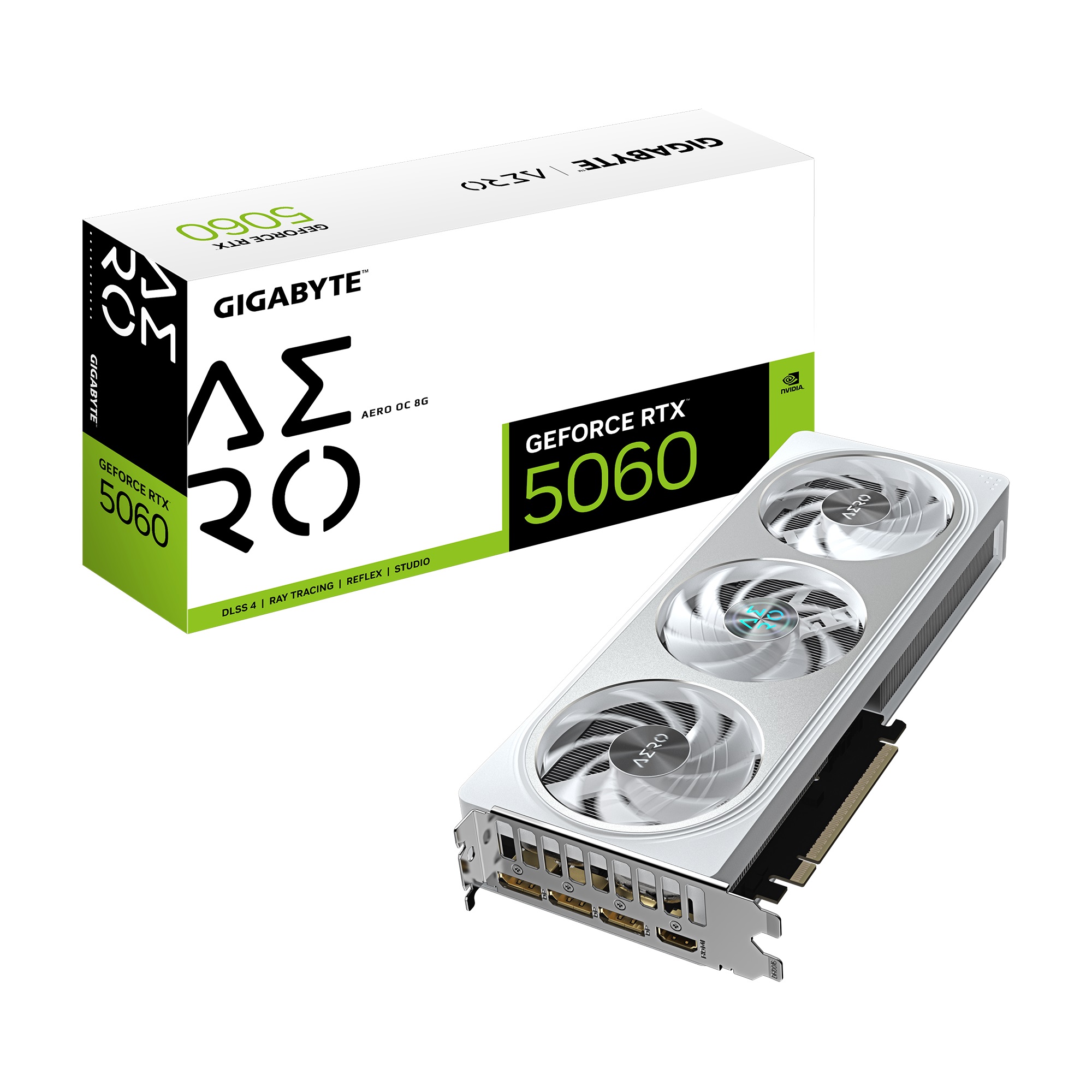 VIDEO GEFORCE GIGABYTE AERO RTX 5060 8GB OC BLANCA
