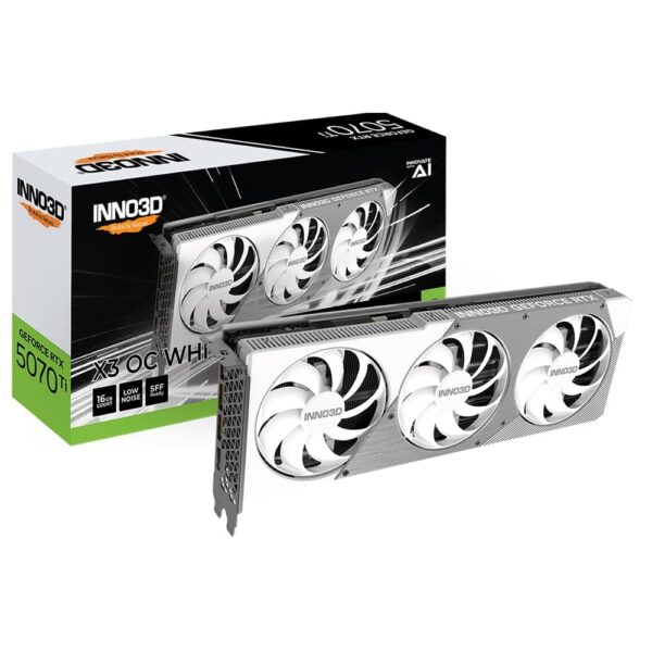 Video Geforce Inno3D X3 RTX 5070 TI 16GB D7 OC Blanca