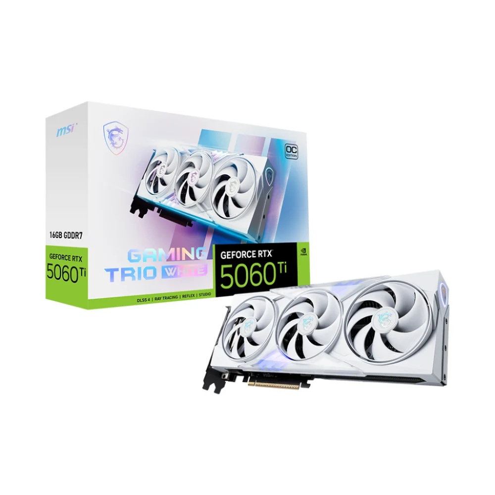 VIDEO GEFORCE MSI GAMING TRIO RTX 5060 TI 16GB OC BLANCA
