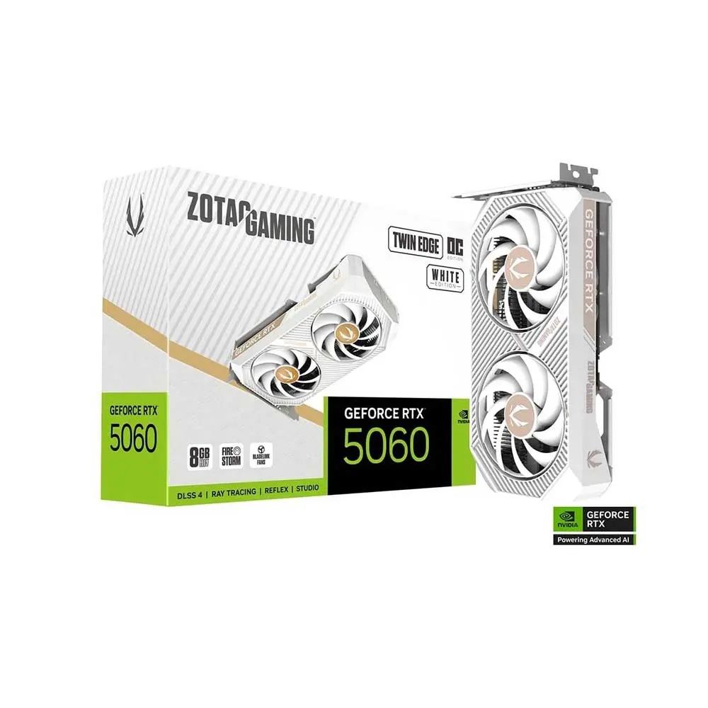 VIDEO GEFORCE ZOTAC TWIN EDGE RTX 5060 8GB BLANCO OC