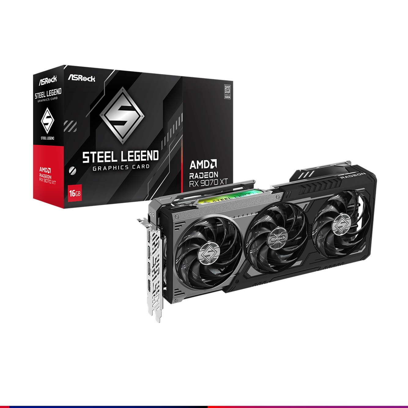 VIDEO RADEON ASROCK STEEL LEGEND DARK RX 9070XT 16GB