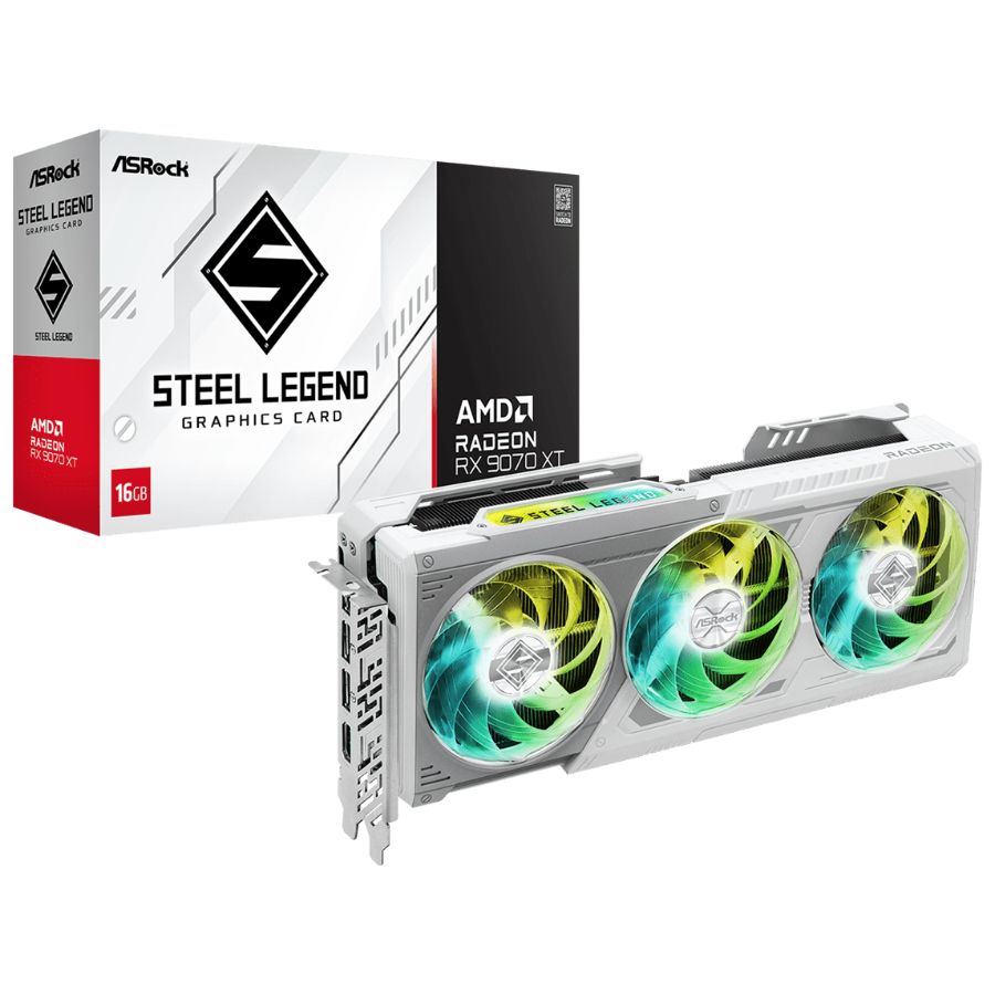 VIDEO RADEON ASROCK STEEL LEGEND RX 9070XT 16GB